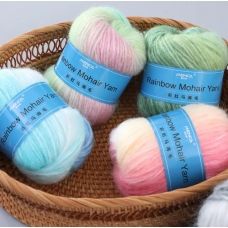 Rainbow Mohair Yarn (44% шерсть, 56% нейлон) (50гр. 150м.)*5 мотков